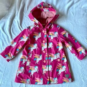 Hatley Raincoat Color-Changing Pink Purple Blue White Unicorn 3T